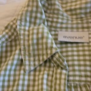 Avenue Women's Green Plaid Casual Shirt